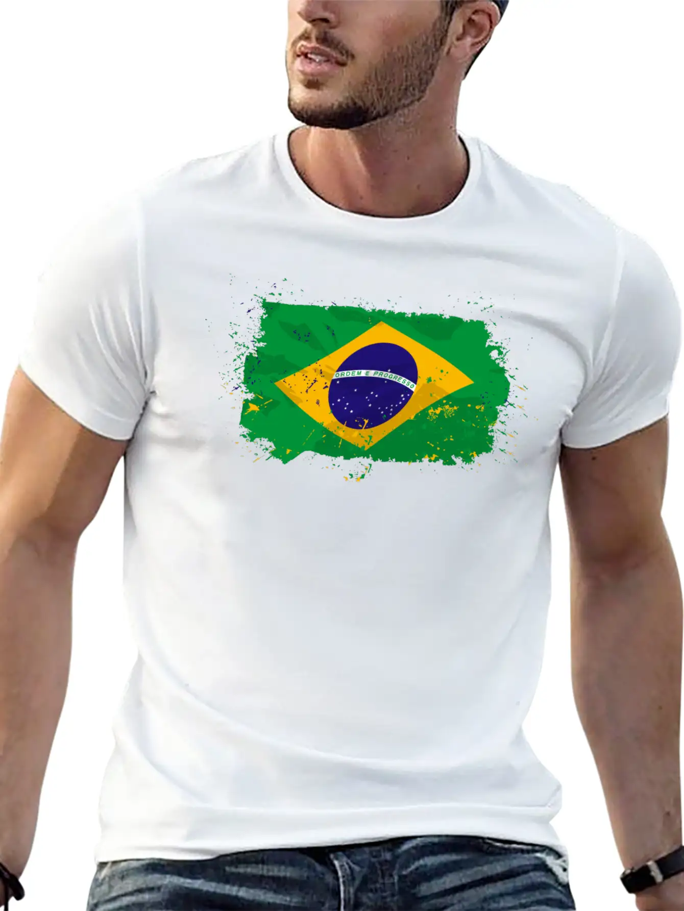 Brazil Flag Comfortable Minimalist Graphic Tee – Summer Style Essential