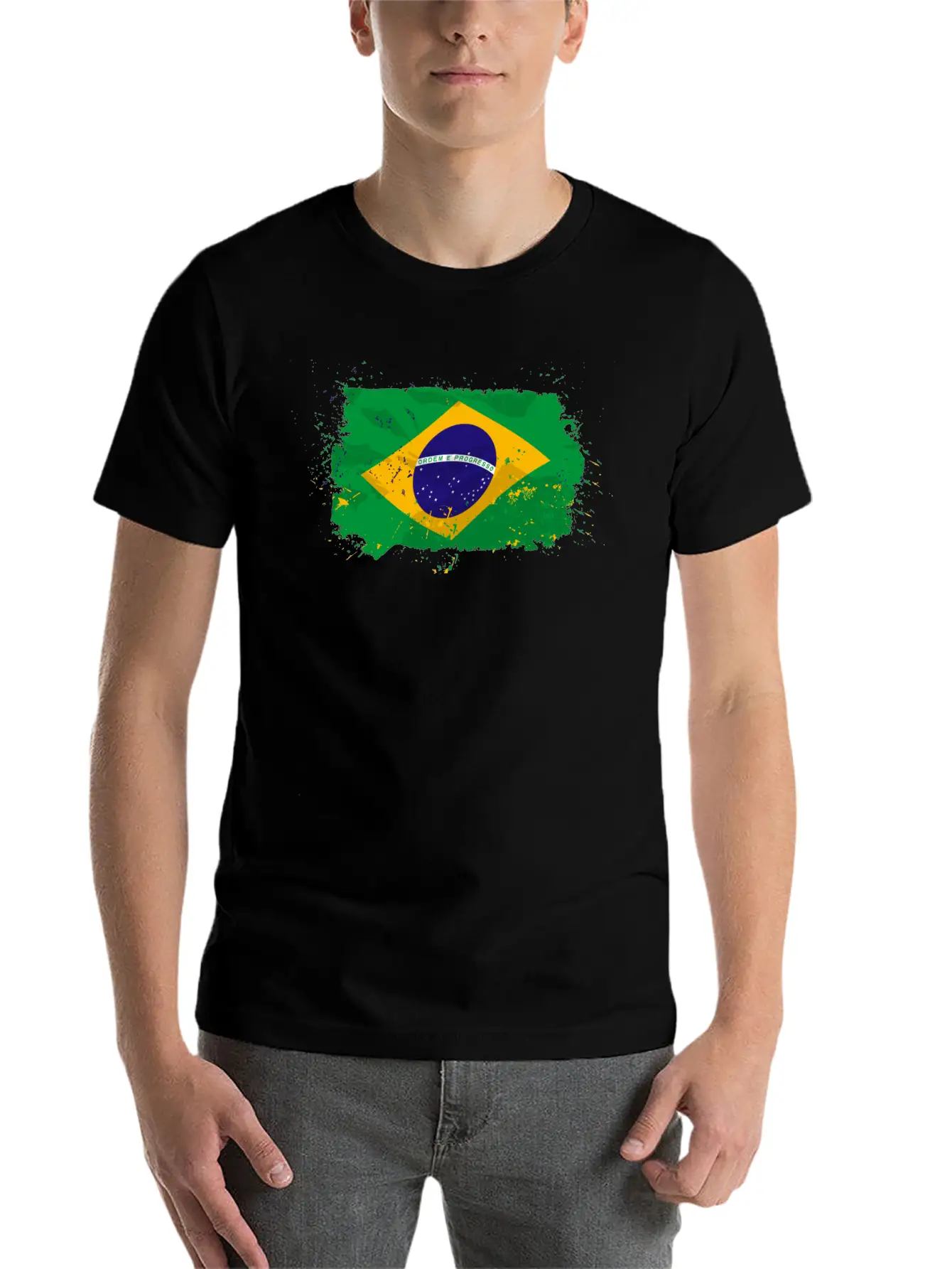 Brazil Flag Comfortable Minimalist Graphic Tee – Summer Style Essential