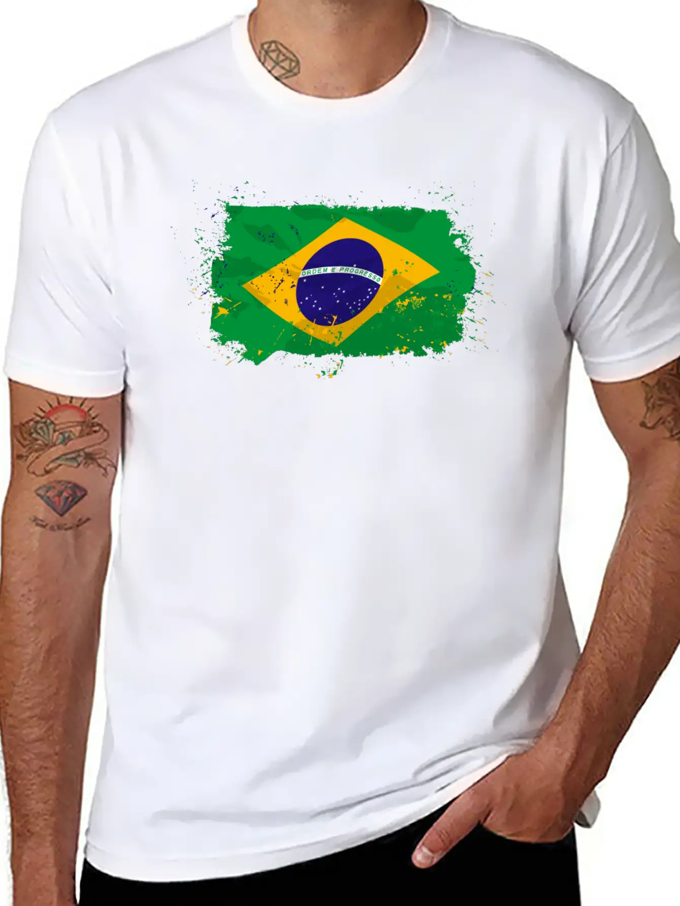 Brazil Flag Comfortable Minimalist Graphic Tee – Summer Style Essential