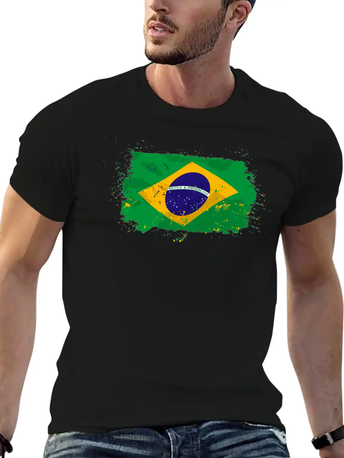 Brazil Flag Comfortable Minimalist Graphic Tee – Summer Style Essential