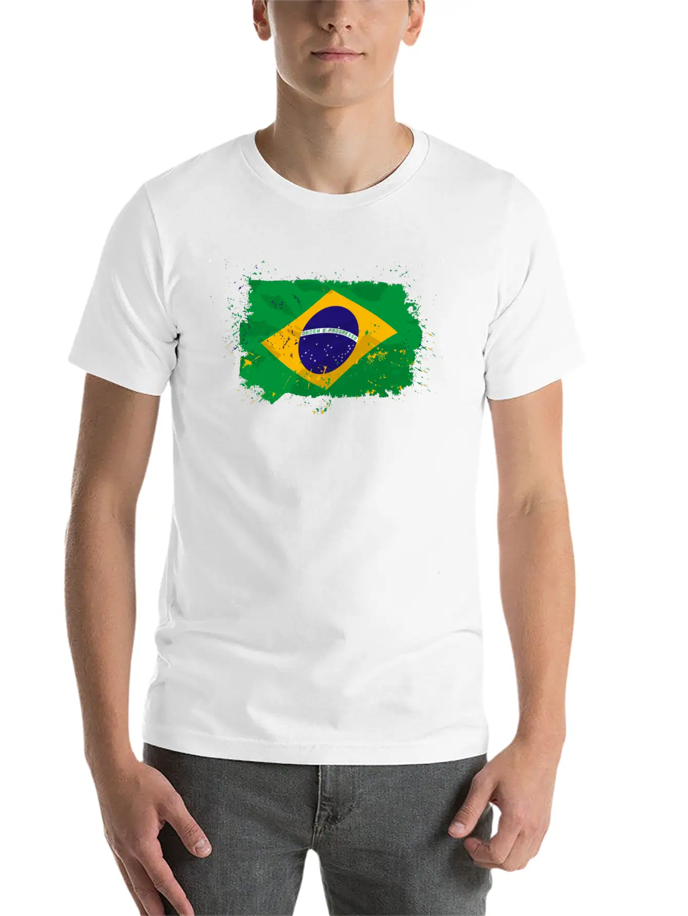 Brazil Flag Comfortable Minimalist Graphic Tee – Summer Style Essential