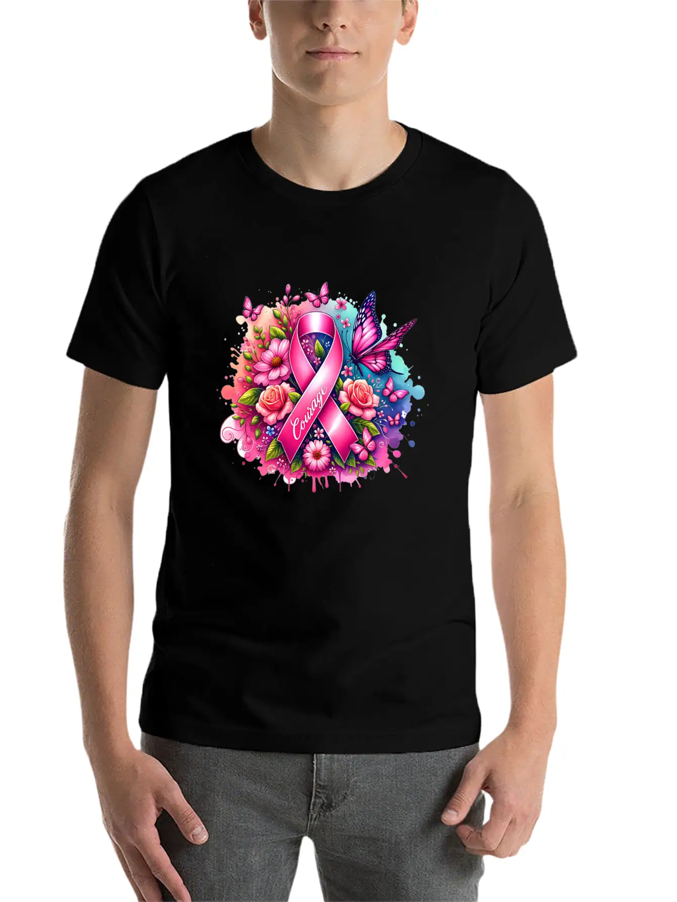 Breast Cancer Awareness Stylish Everyday T-Shirt – Unisex Basic Cotton Tee