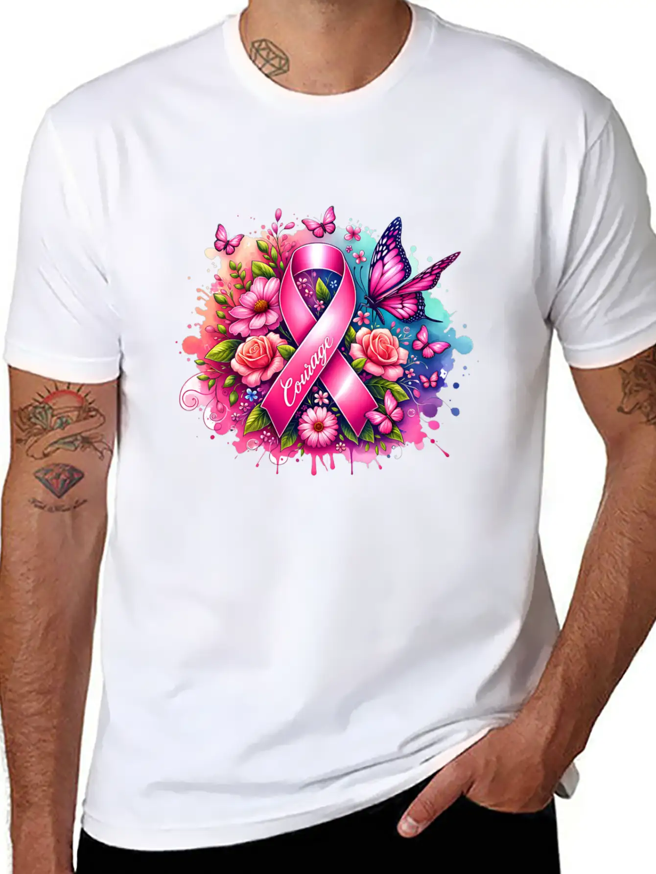 Breast Cancer Awareness Stylish Everyday T-Shirt – Unisex Basic Cotton Tee