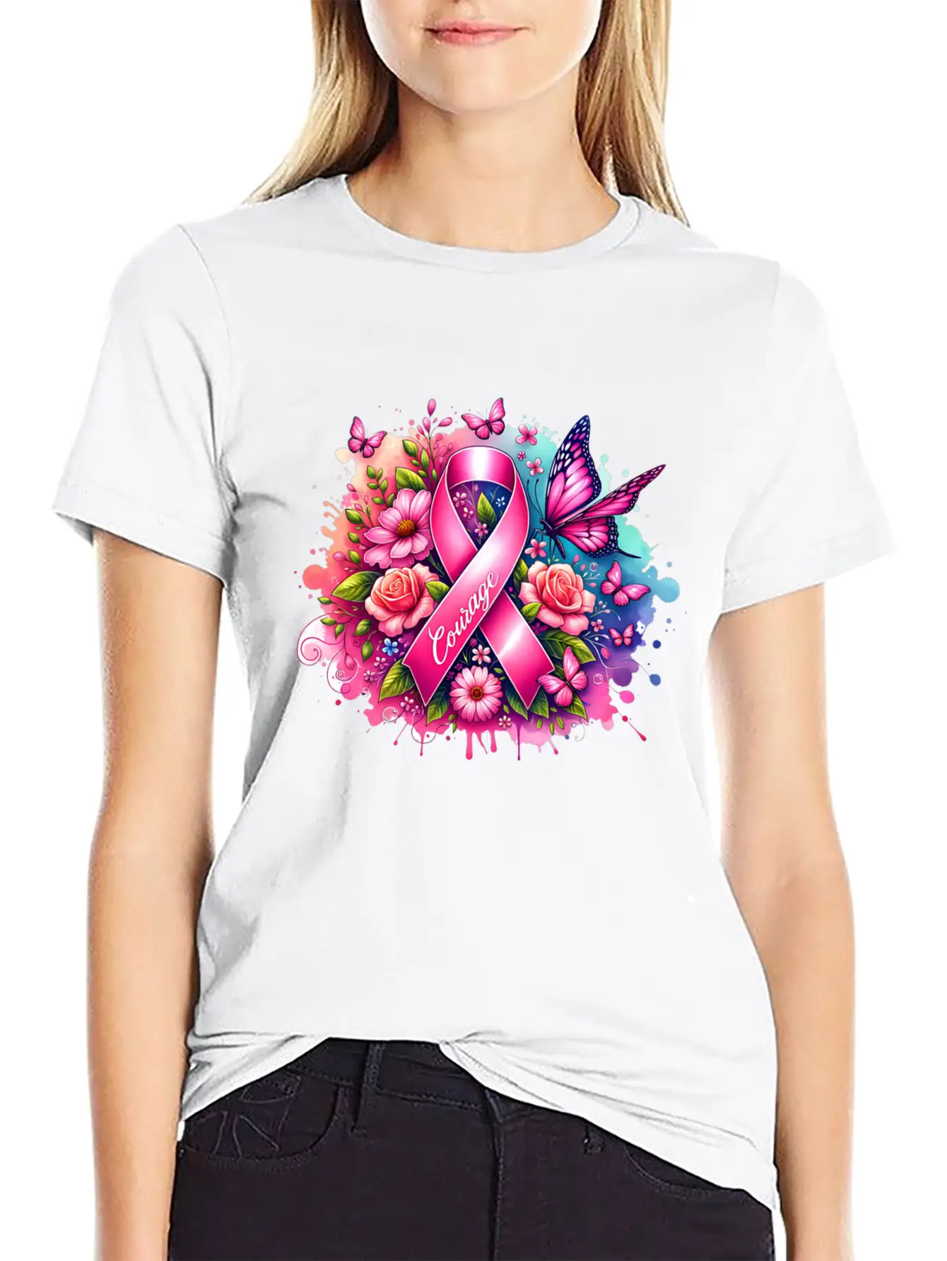 Breast Cancer Awareness Stylish Everyday T-Shirt – Unisex Basic Cotton Tee