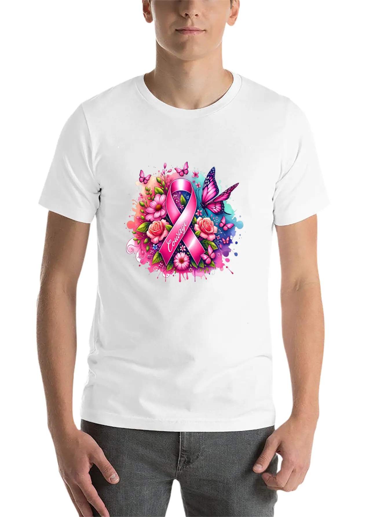 Breast Cancer Awareness Stylish Everyday T-Shirt – Unisex Basic Cotton Tee
