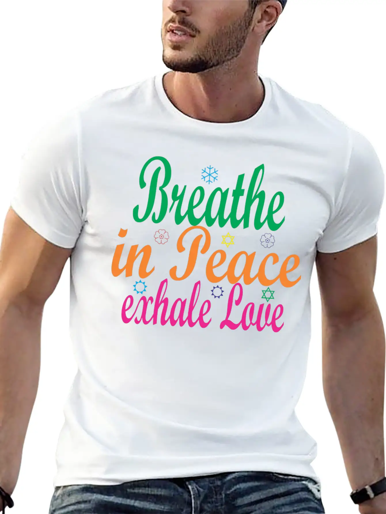 Breathe In Peace Exhale Love Comfortable Minimalist Graphic Tee – Summer Style Essential