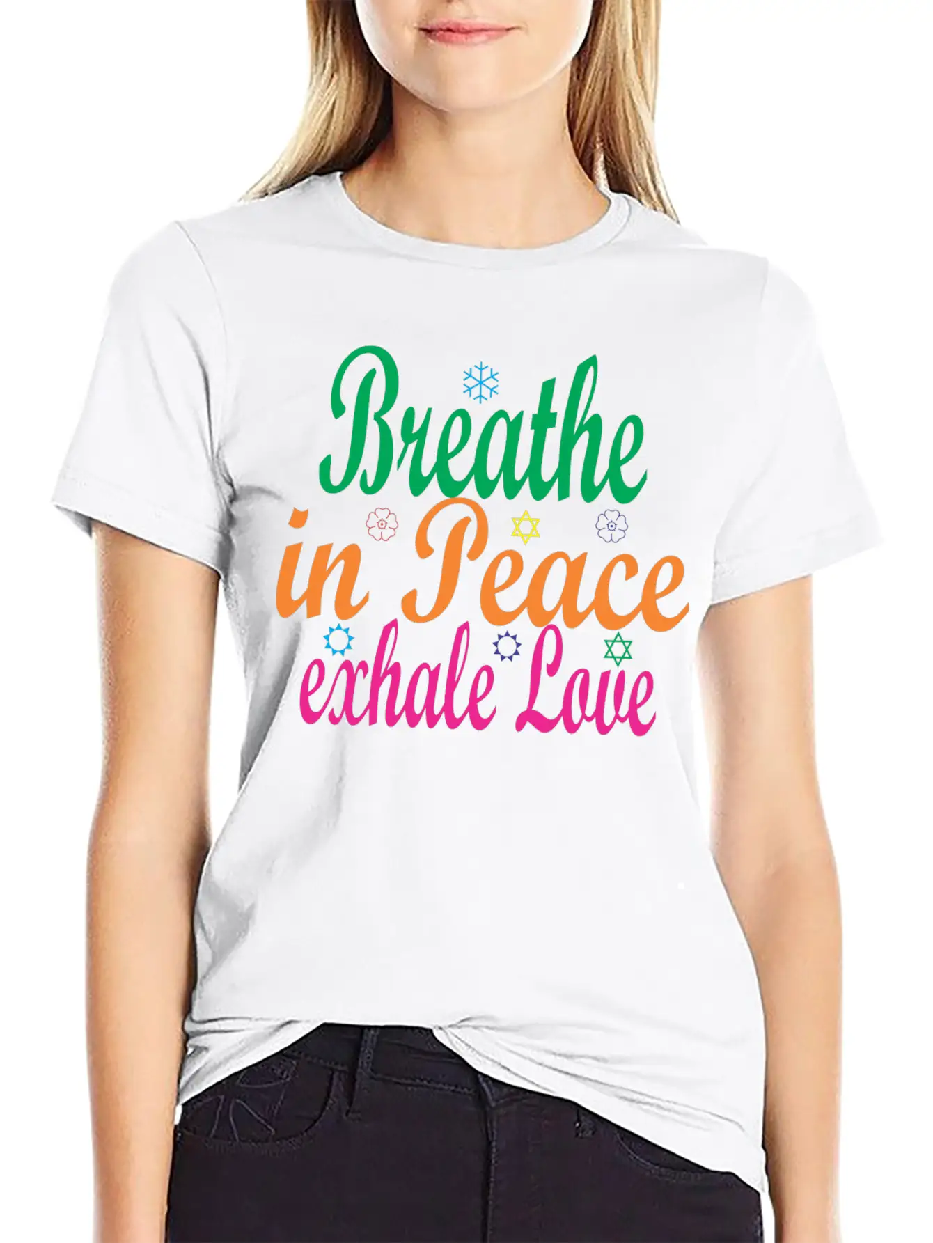 Breathe In Peace Exhale Love Comfortable Minimalist Graphic Tee – Summer Style Essential