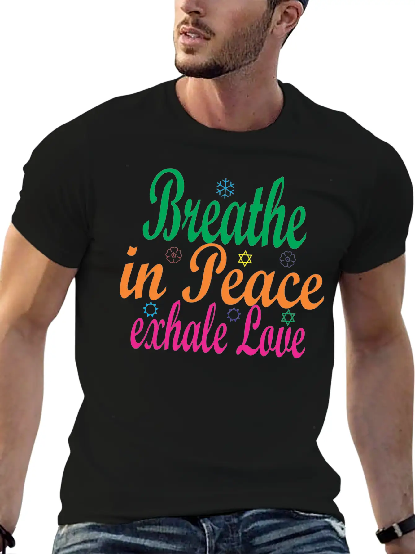 Breathe In Peace Exhale Love Comfortable Minimalist Graphic Tee – Summer Style Essential