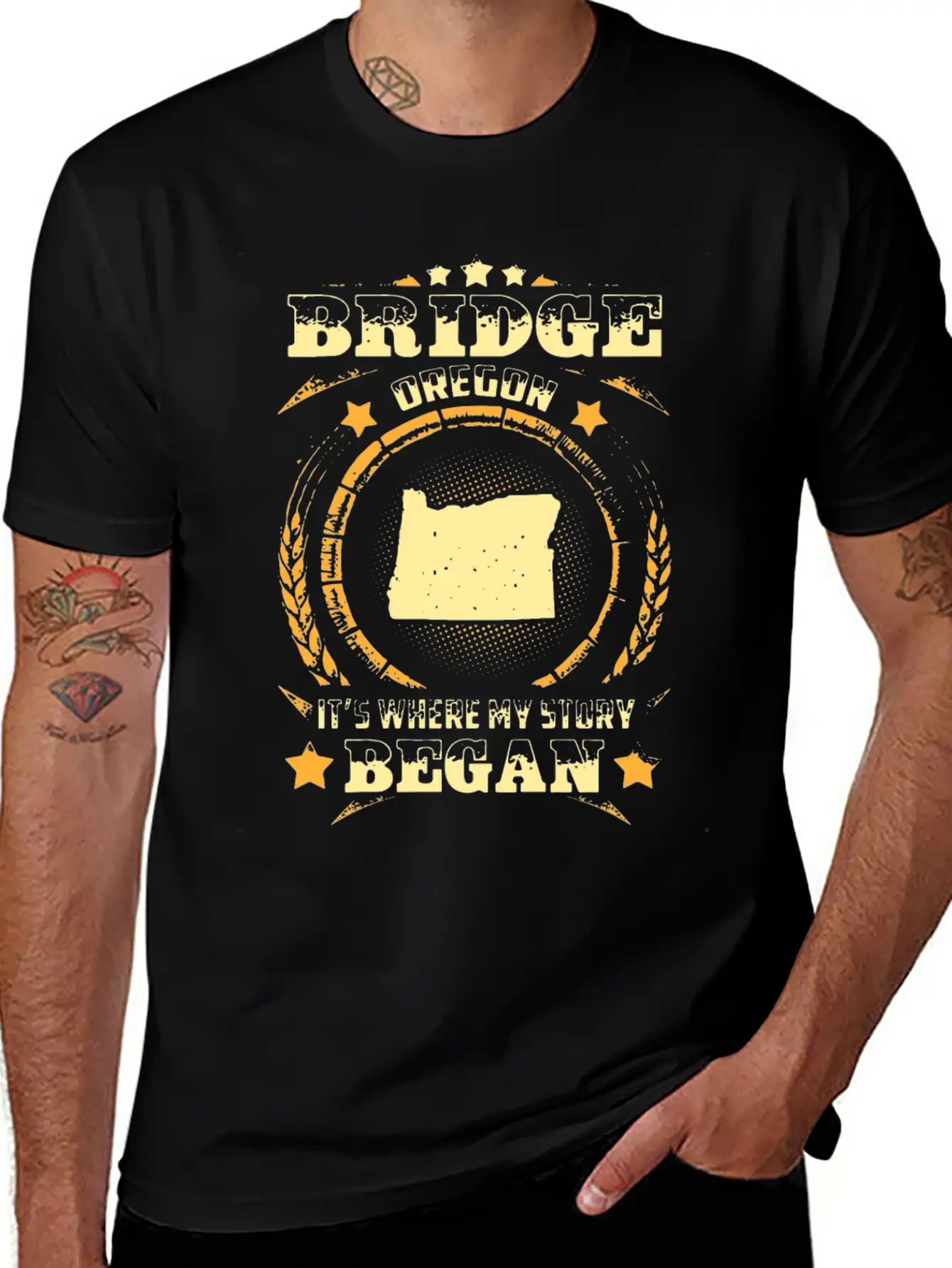 Bridge Oregon It Is Where My Story Began Husband Stylish Everyday T-Shirt – Unisex Basic Cotton Tee