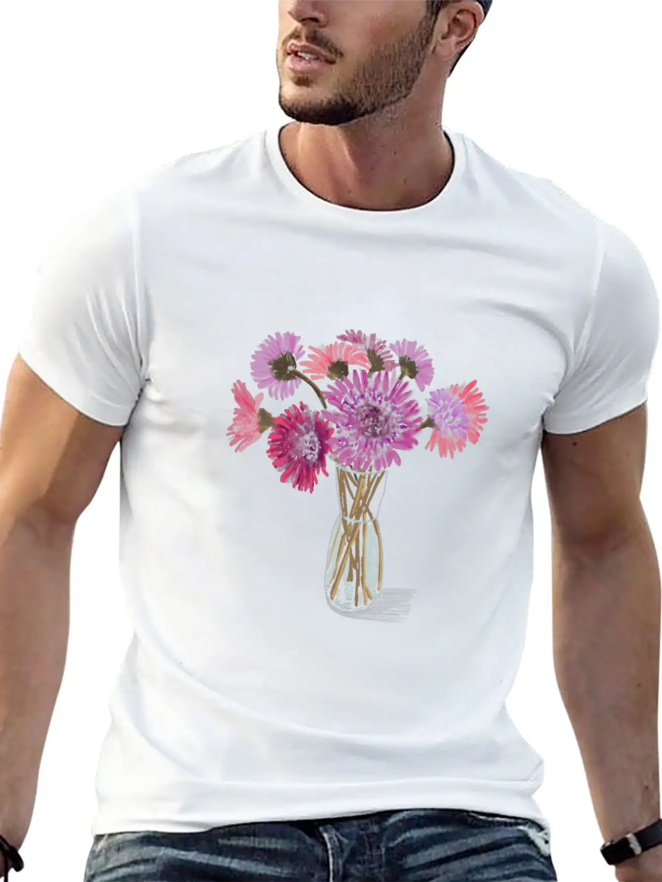 Bright Gerbera Flowers Stylish Everyday T-Shirt – Unisex Basic Cotton Tee