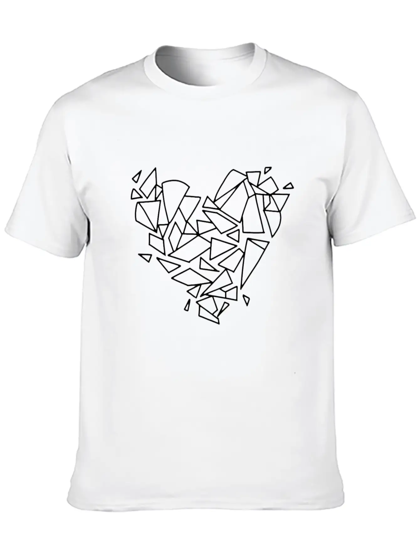 Broken Mirror Heart Shattered In Pieces Stylish Everyday T-Shirt – Unisex Basic Cotton Tee