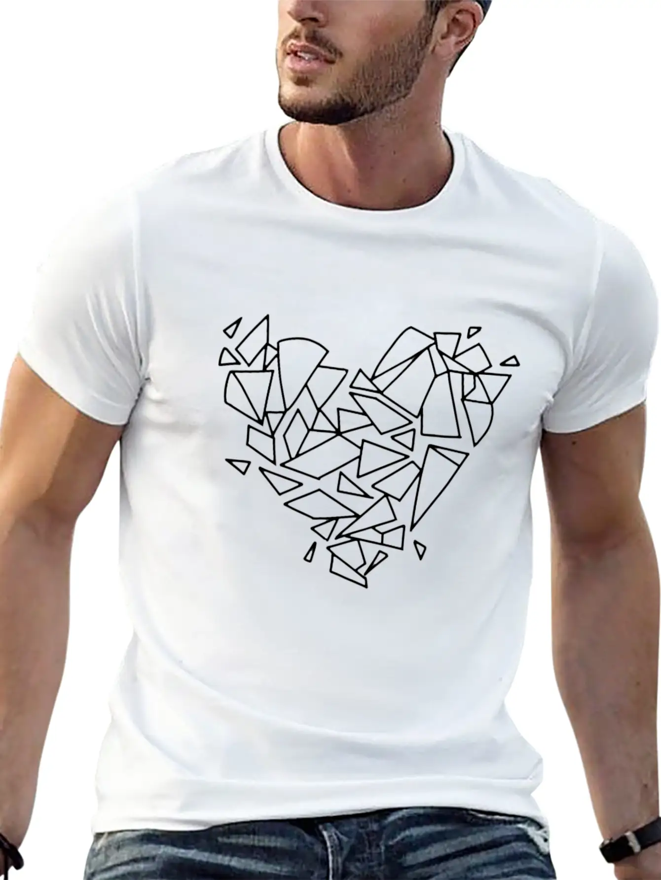 Broken Mirror Heart Shattered In Pieces Stylish Everyday T-Shirt – Unisex Basic Cotton Tee