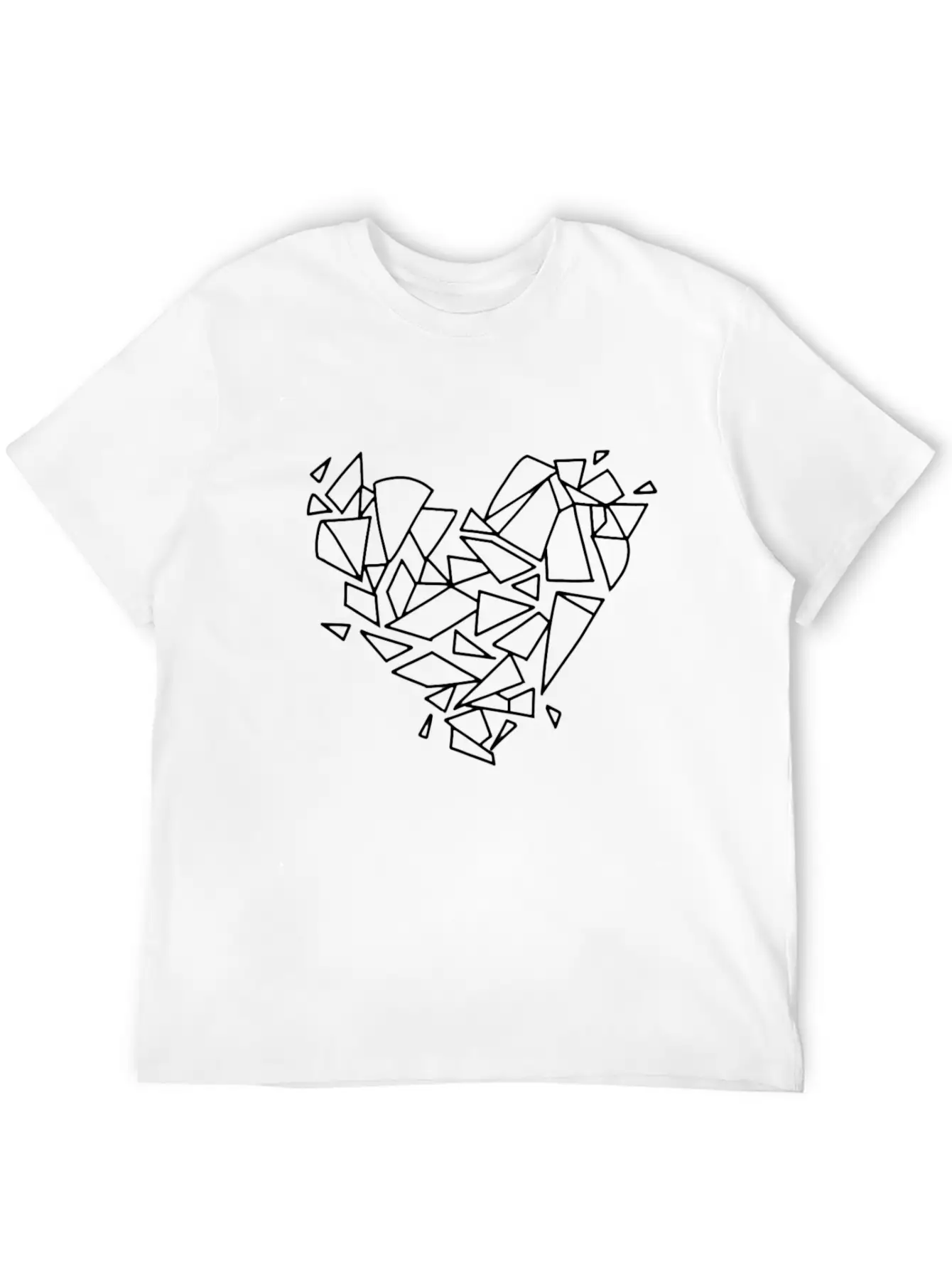 Broken Mirror Heart Shattered In Pieces Stylish Everyday T-Shirt – Unisex Basic Cotton Tee