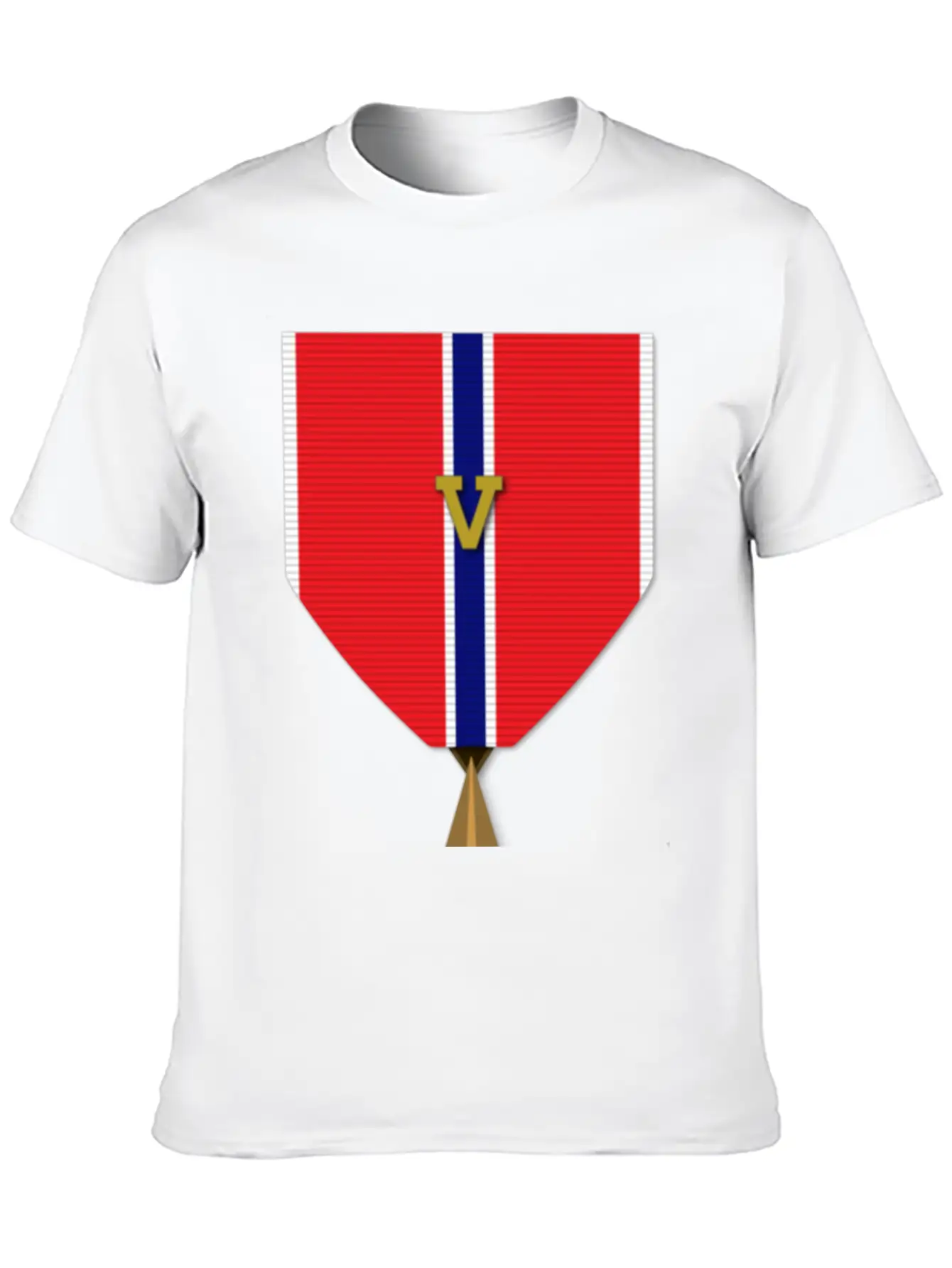 Bronze Star With Valor Device Unisex Short Sleeve Soft Cotton T-Shirt – Casual Everyday Wear