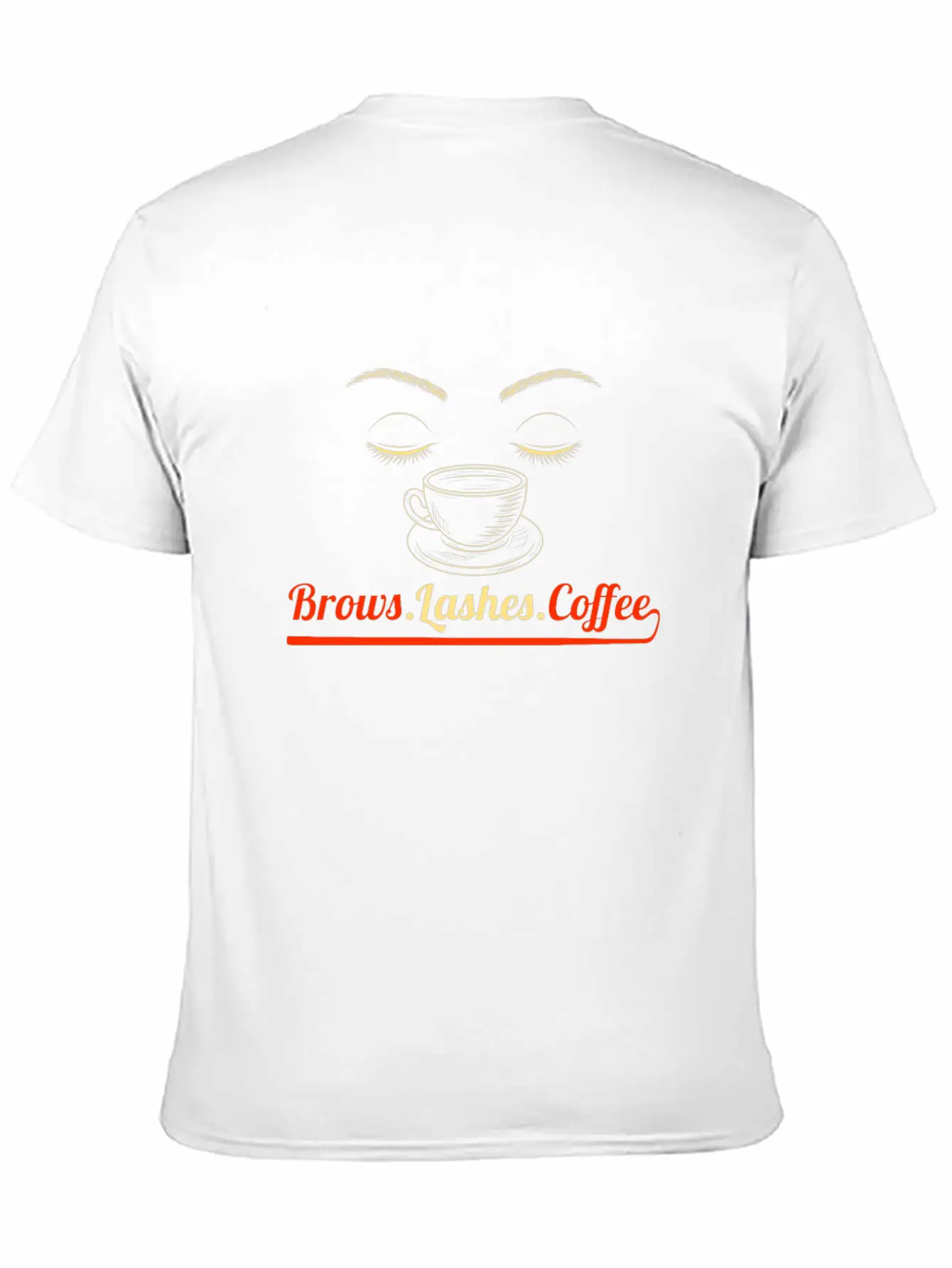 Brows Lashes Coffee Makeup Artist Esthetician Gift Stylish Everyday T-Shirt – Unisex Basic Cotton Tee