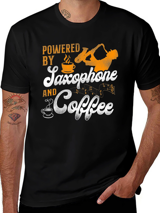 Saxophone and Coffee Graphic Tee
