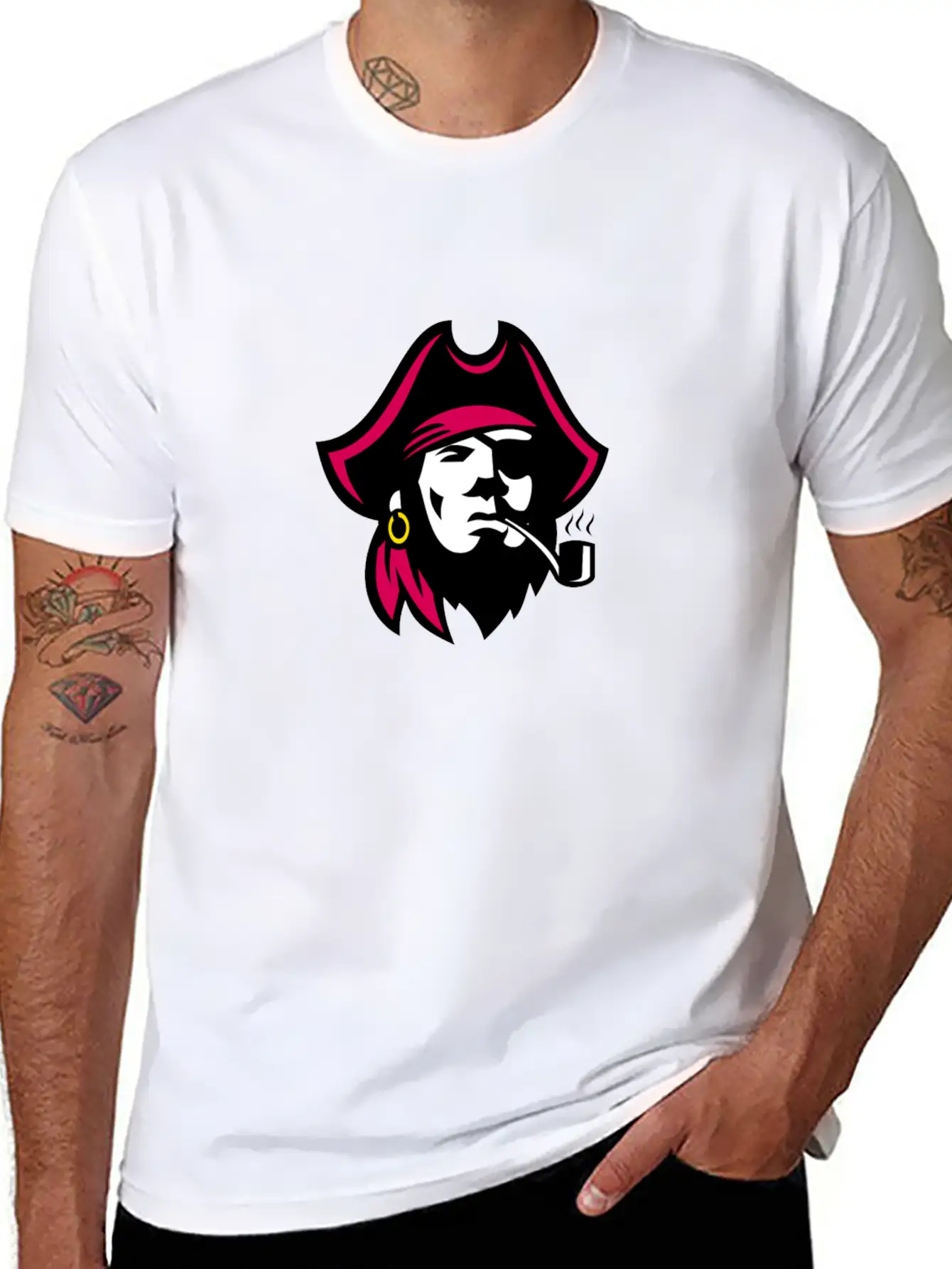 Buccaneer Smoking Pipe Retro Basic Graphic T-Shirt – Daily Comfort In Soft Cotton