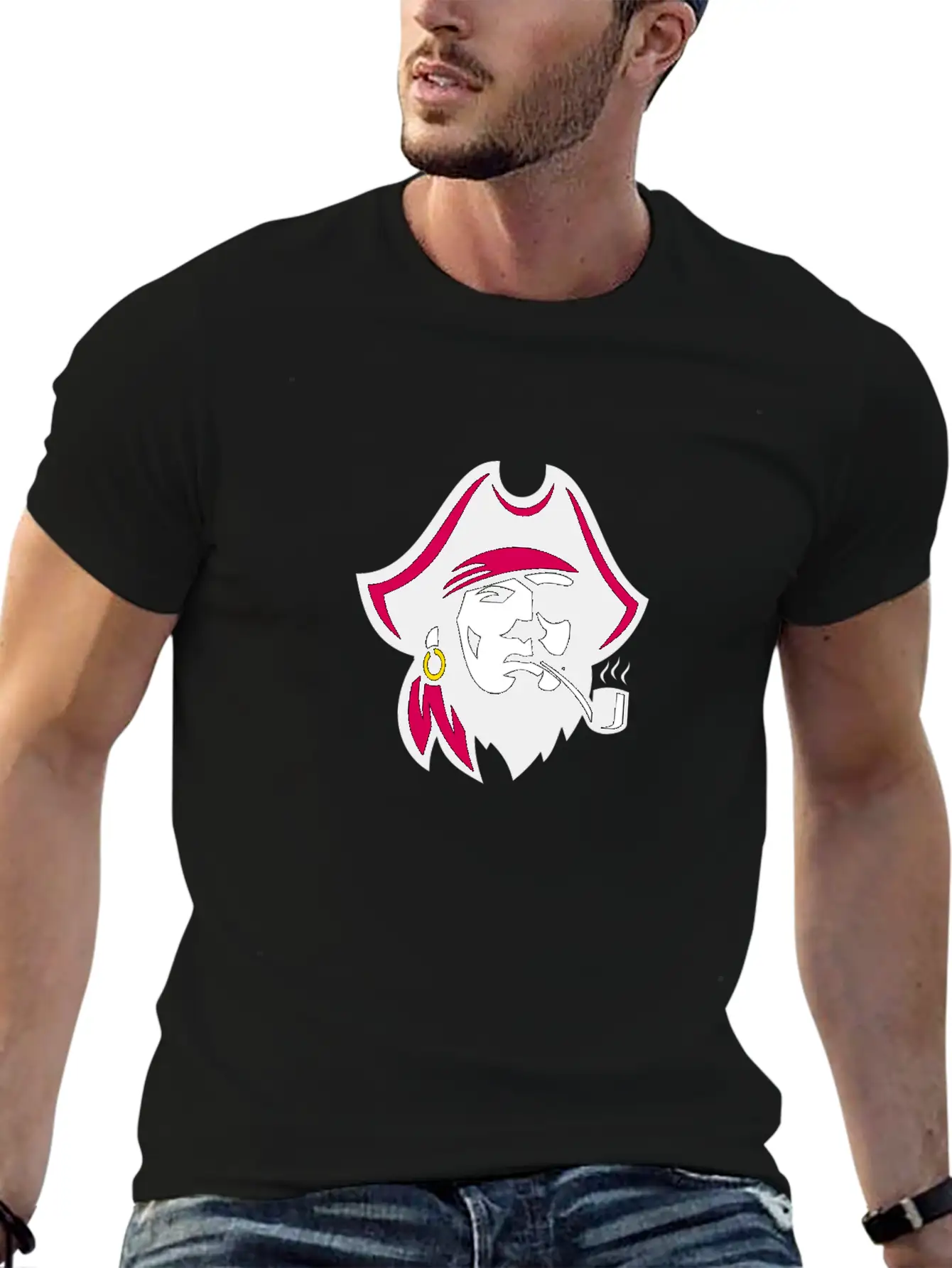 Buccaneer Smoking Pipe Retro Basic Graphic T-Shirt – Daily Comfort In Soft Cotton