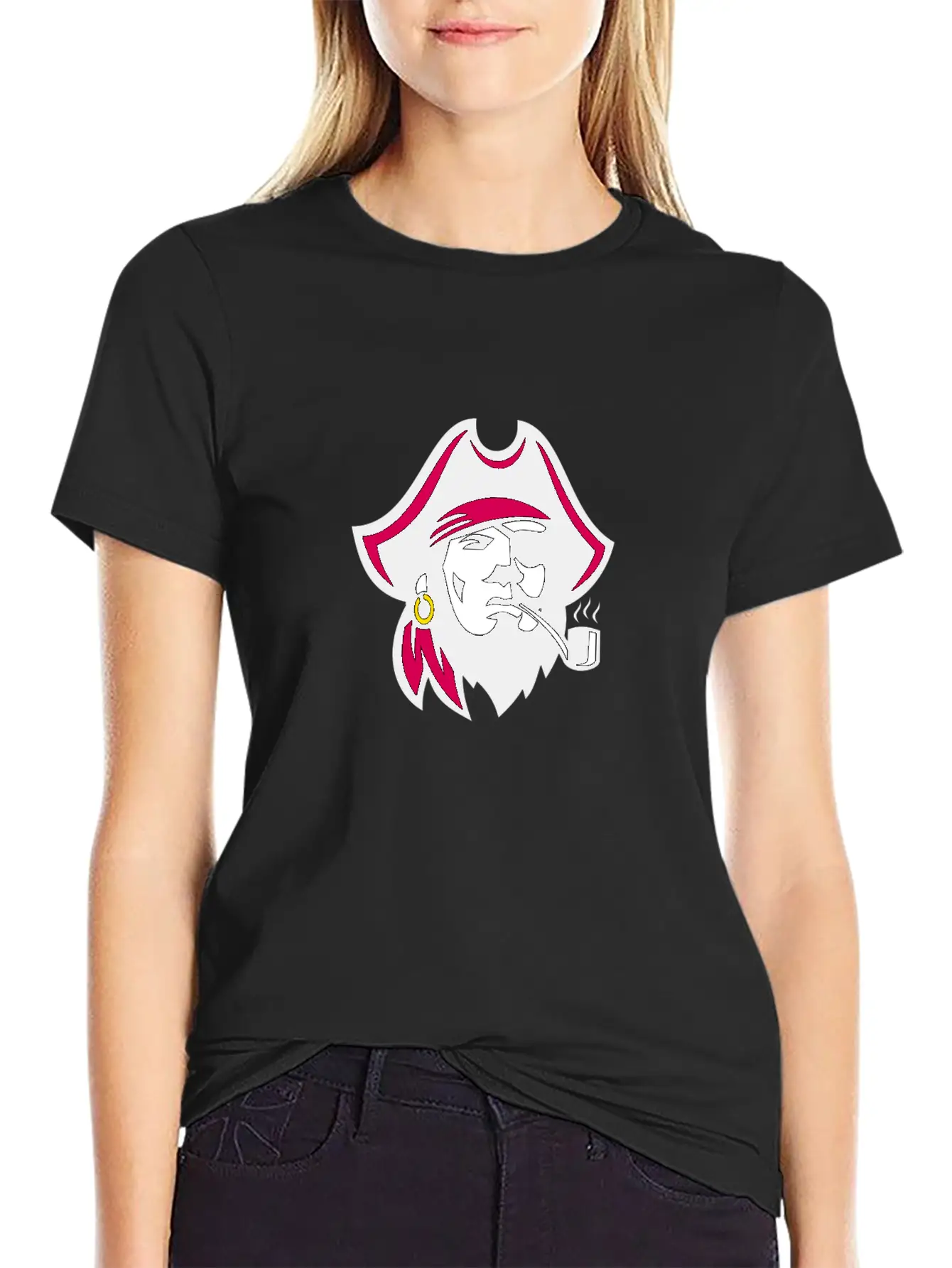 Buccaneer Smoking Pipe Retro Basic Graphic T-Shirt – Daily Comfort In Soft Cotton