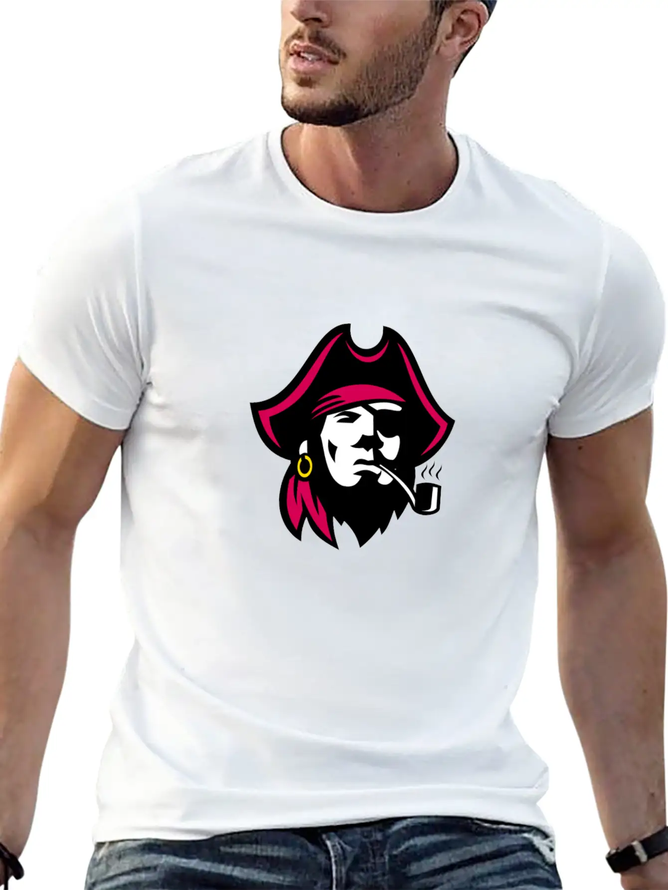 Buccaneer Smoking Pipe Retro Basic Graphic T-Shirt – Daily Comfort In Soft Cotton