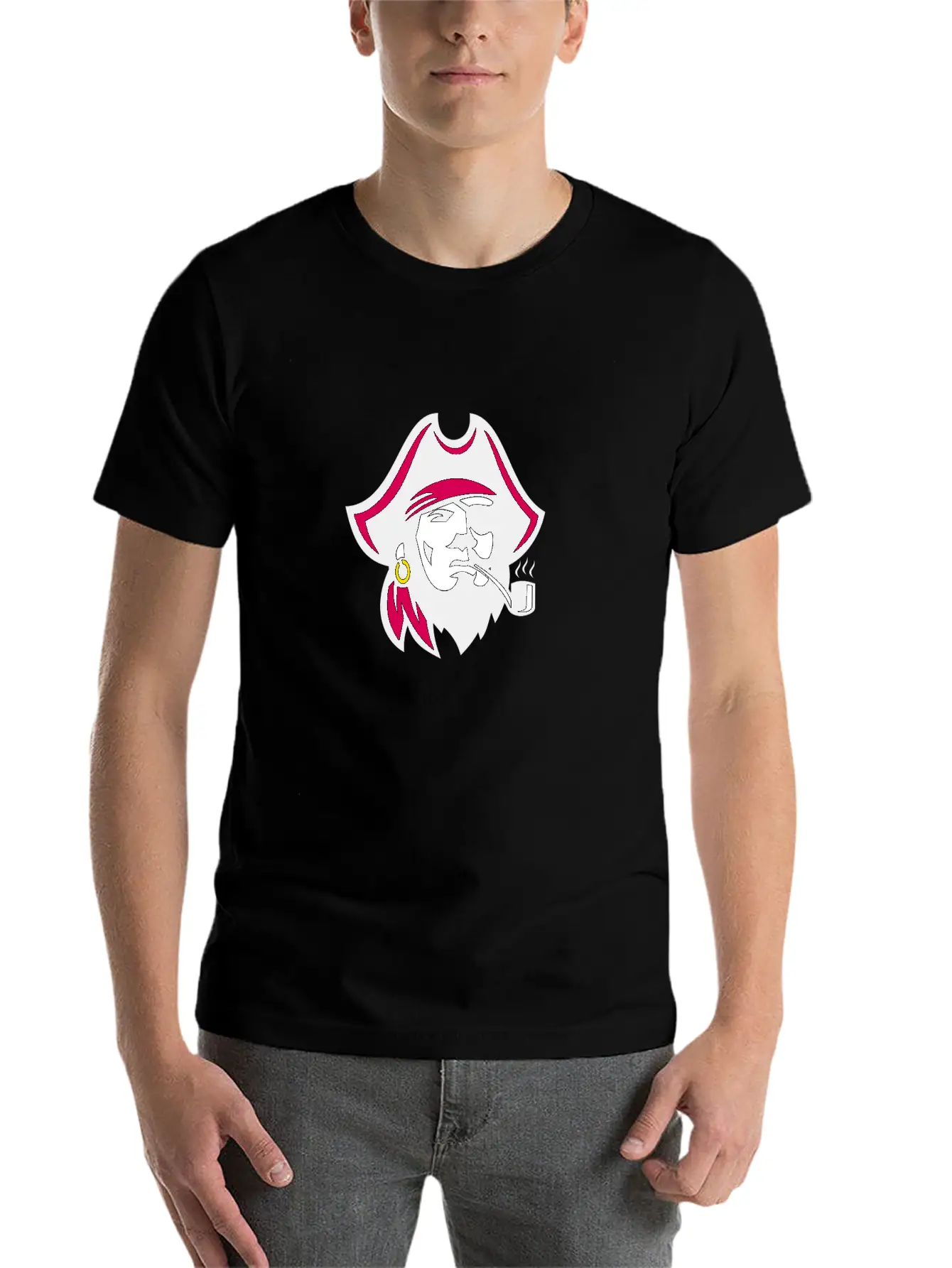 Buccaneer Smoking Pipe Retro Basic Graphic T-Shirt – Daily Comfort In Soft Cotton