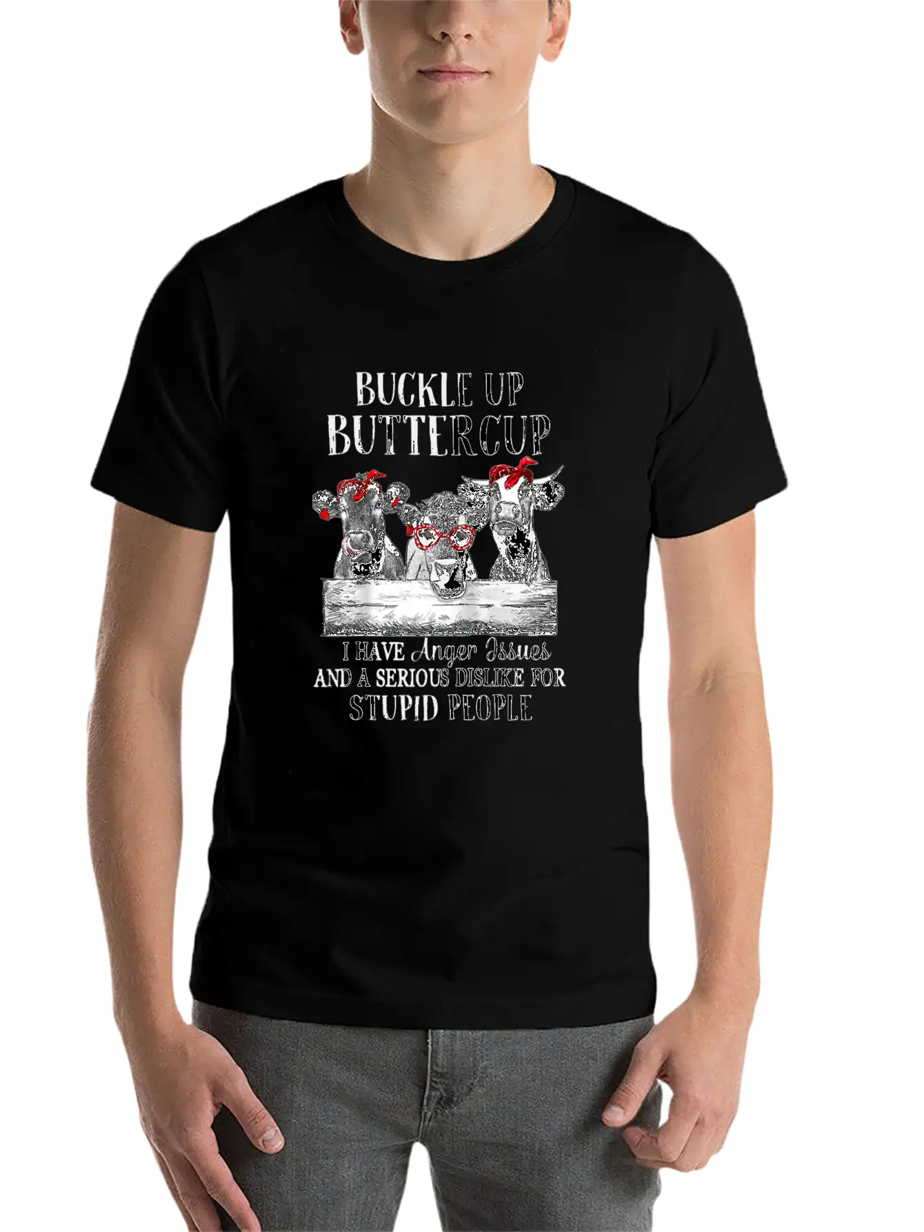 Buckle Up Buttercup I Have Anger Issues Stylish Everyday T-Shirt – Unisex Basic Cotton Tee