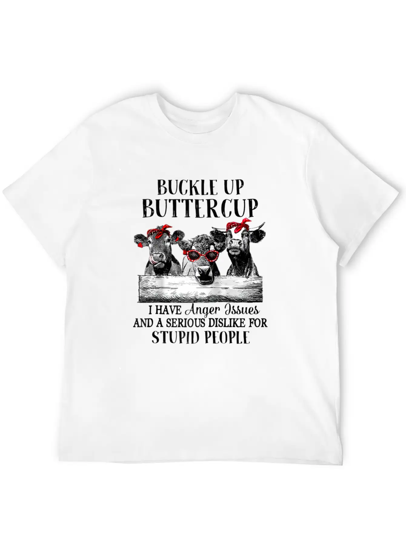 Buckle Up Buttercup I Have Anger Issues Stylish Everyday T-Shirt – Unisex Basic Cotton Tee