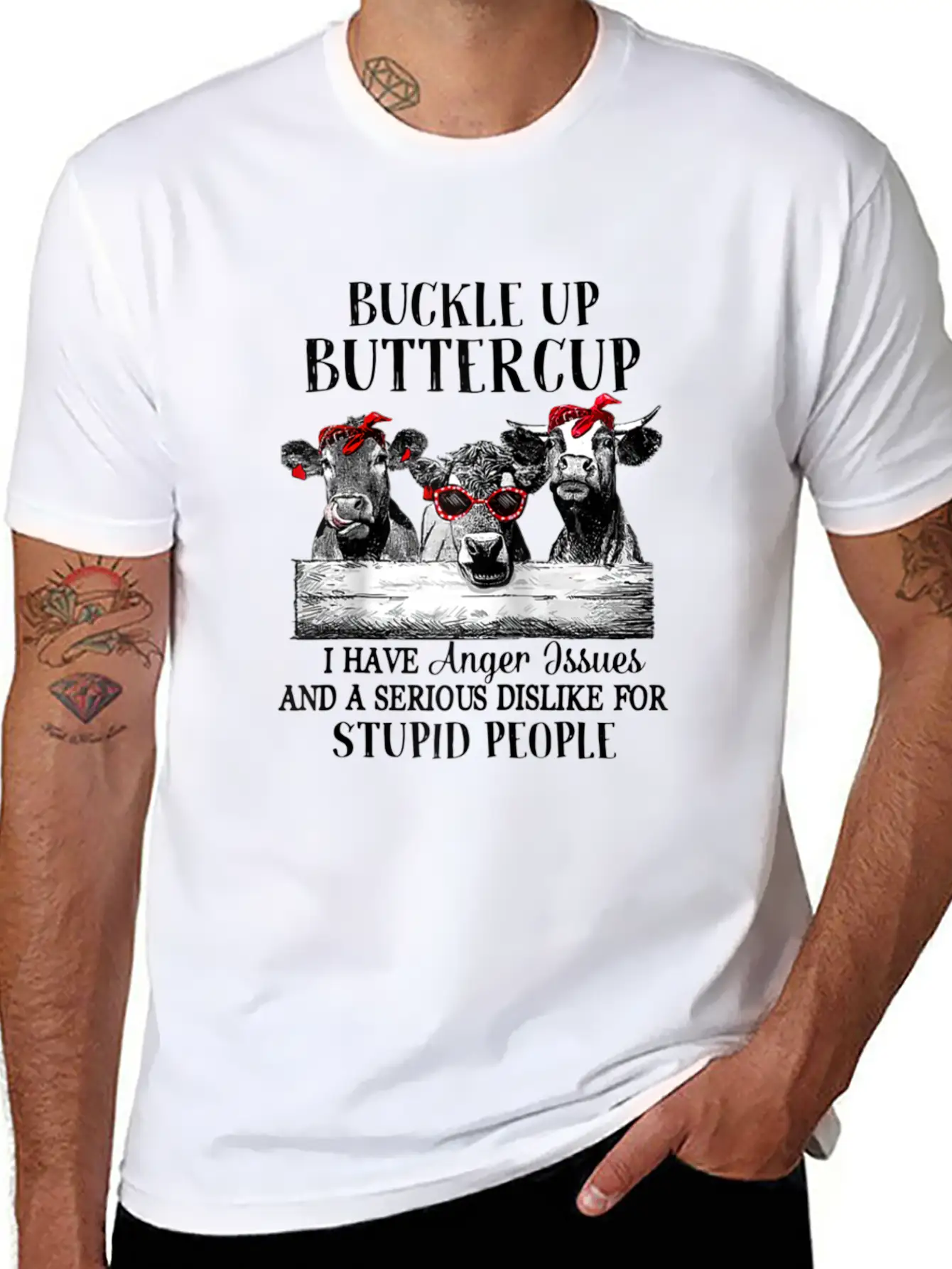 Buckle Up Buttercup I Have Anger Issues Stylish Everyday T-Shirt – Unisex Basic Cotton Tee