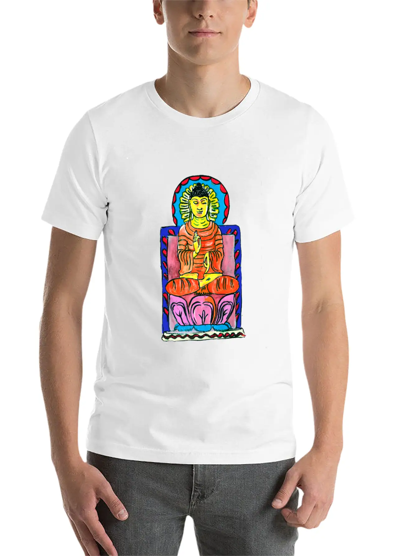 Buddha's Enlightenment Painting Stylish Everyday T-Shirt – Unisex Basic Cotton Tee