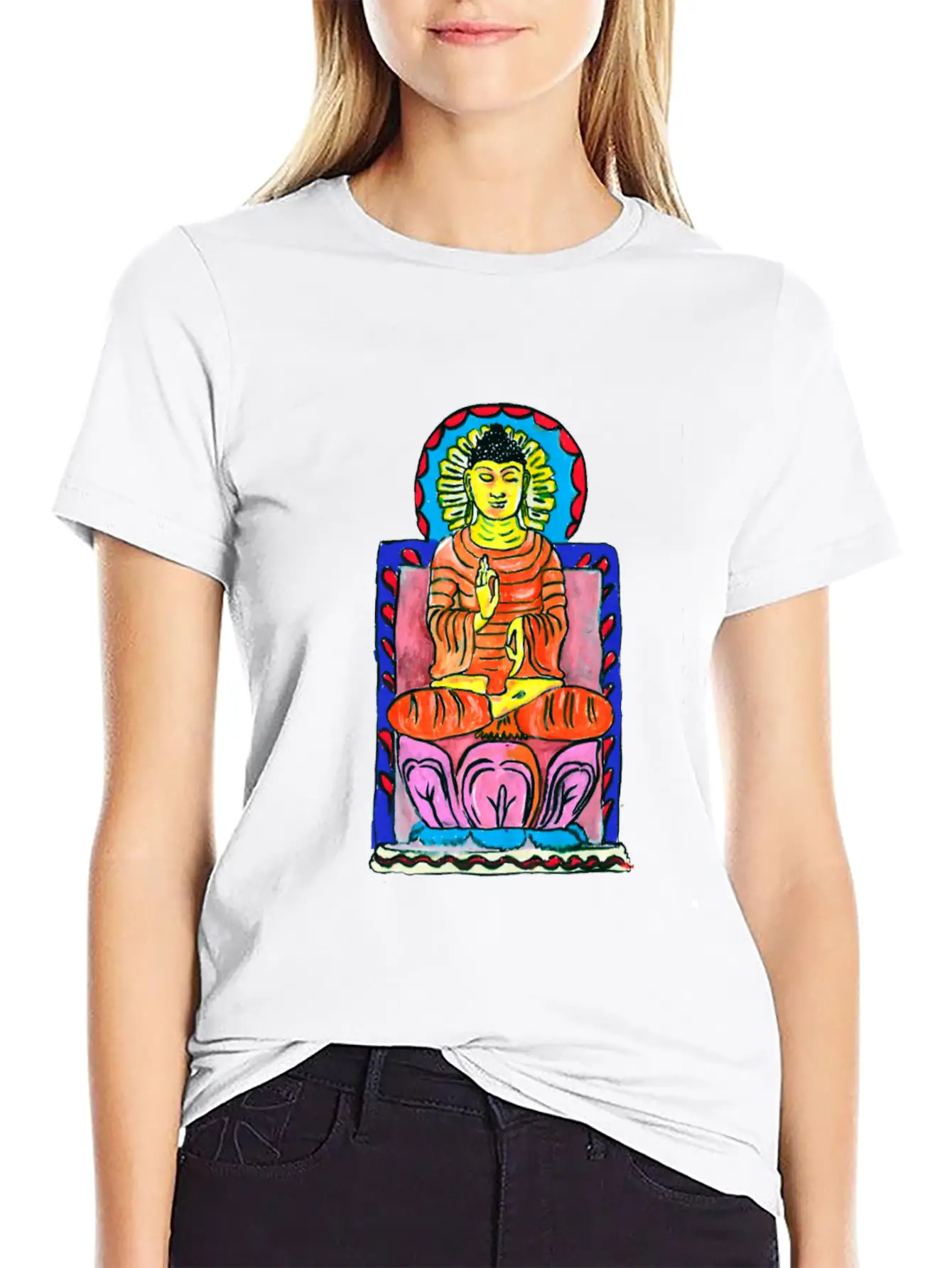 Buddha's Enlightenment Painting Stylish Everyday T-Shirt – Unisex Basic Cotton Tee