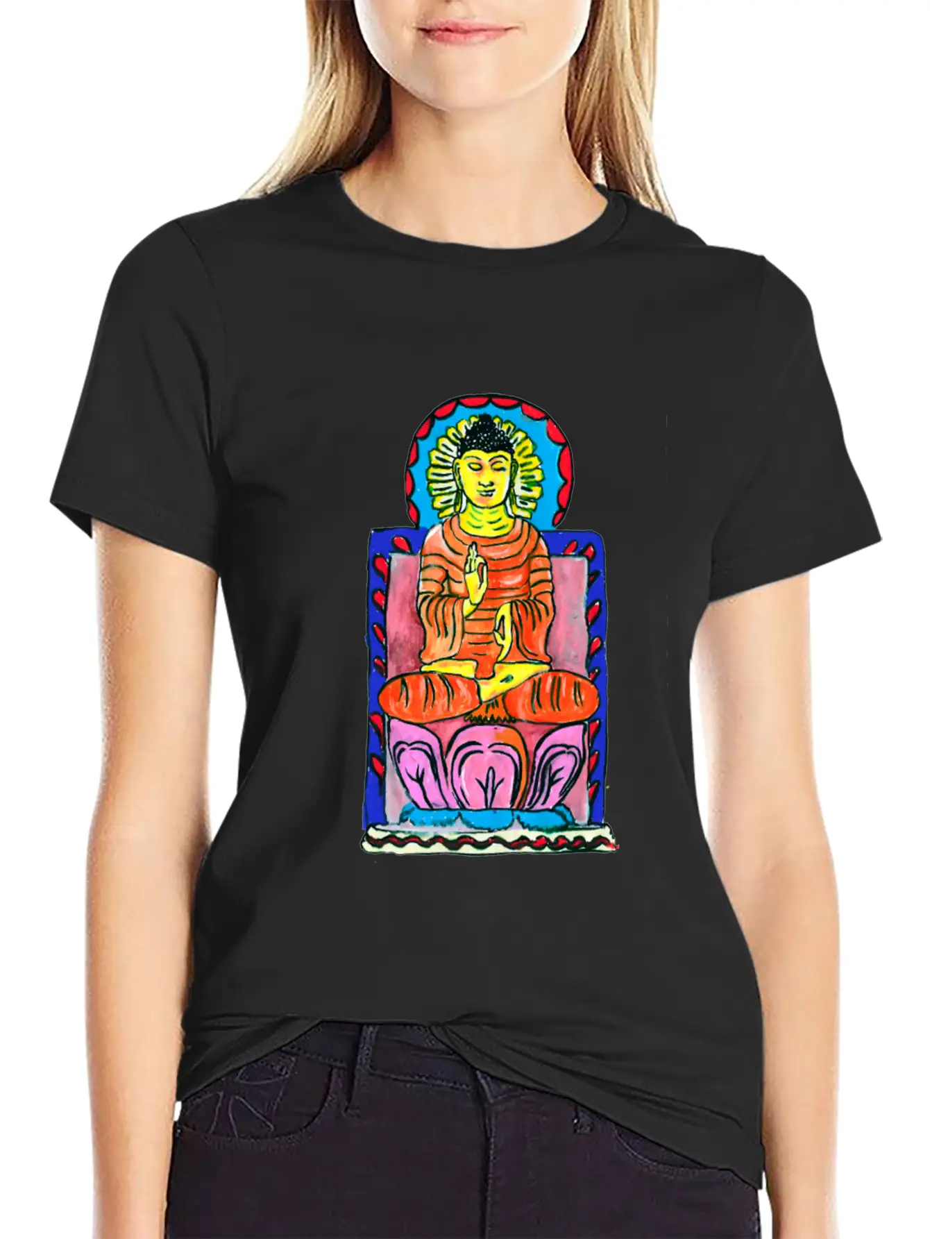 Buddha's Enlightenment Painting Stylish Everyday T-Shirt – Unisex Basic Cotton Tee