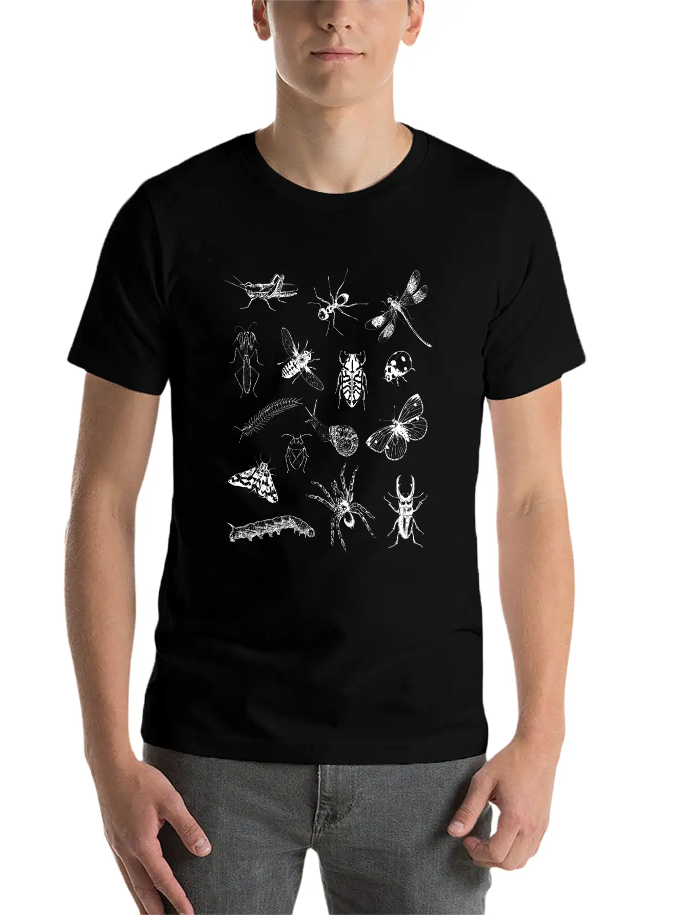 Bug Lover Collage Pattern Insect Lovers Kids Boy Basic Graphic T-Shirt – Daily Comfort In Soft Cotton