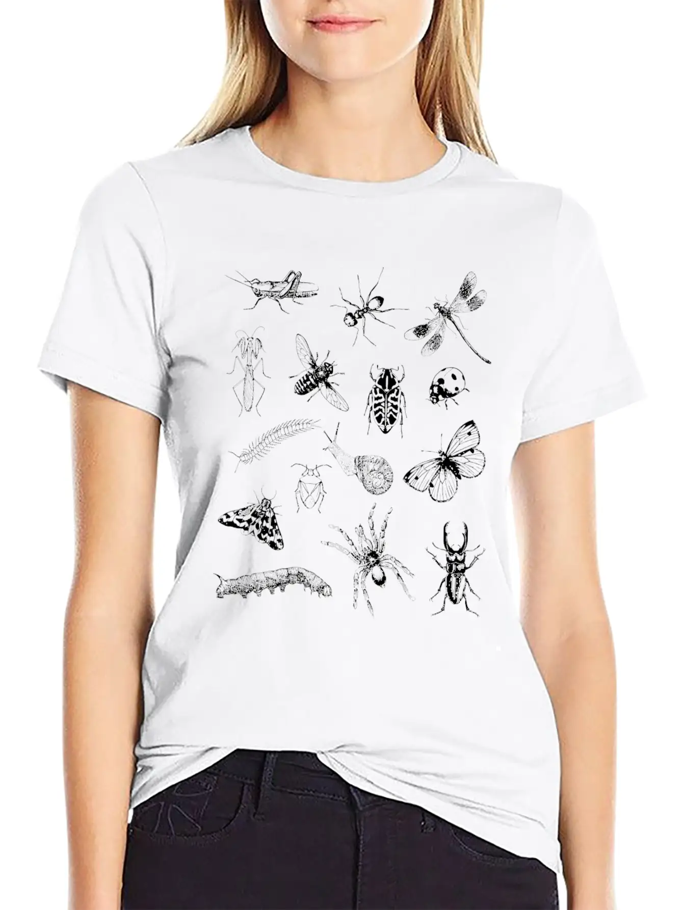 Bug Lover Collage Pattern Insect Lovers Kids Boy Basic Graphic T-Shirt – Daily Comfort In Soft Cotton