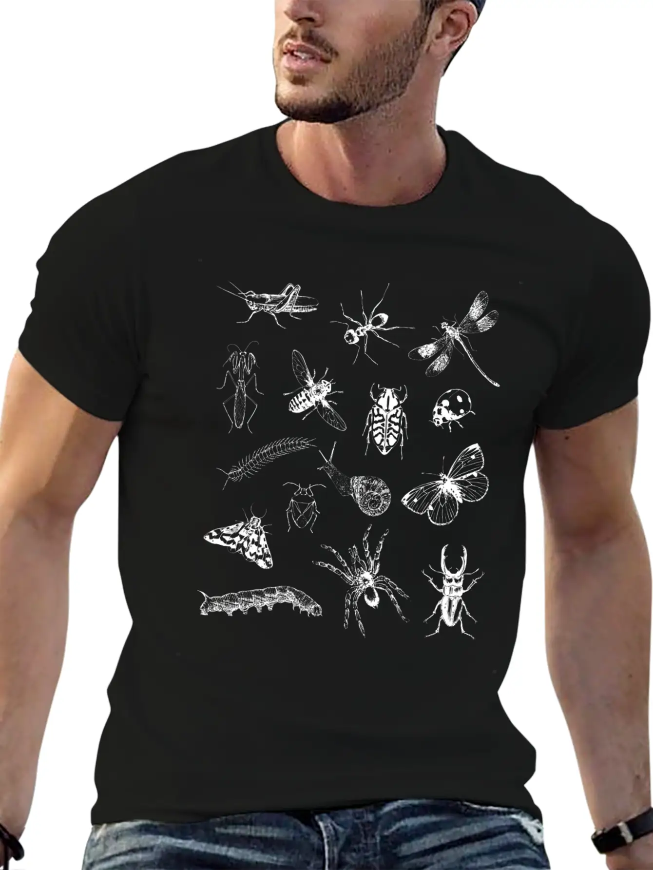 Bug Lover Collage Pattern Insect Lovers Kids Boy Basic Graphic T-Shirt – Daily Comfort In Soft Cotton