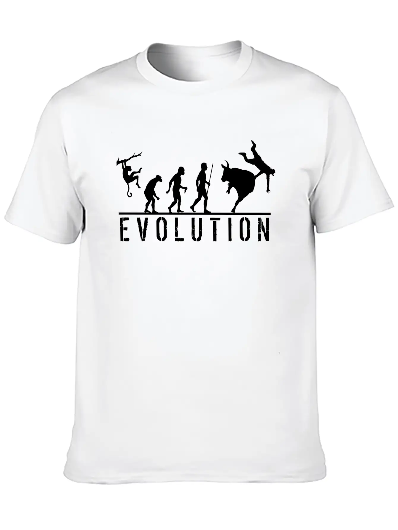 Bull Riding Evolution Comfortable Minimalist Graphic Tee – Summer Style Essential
