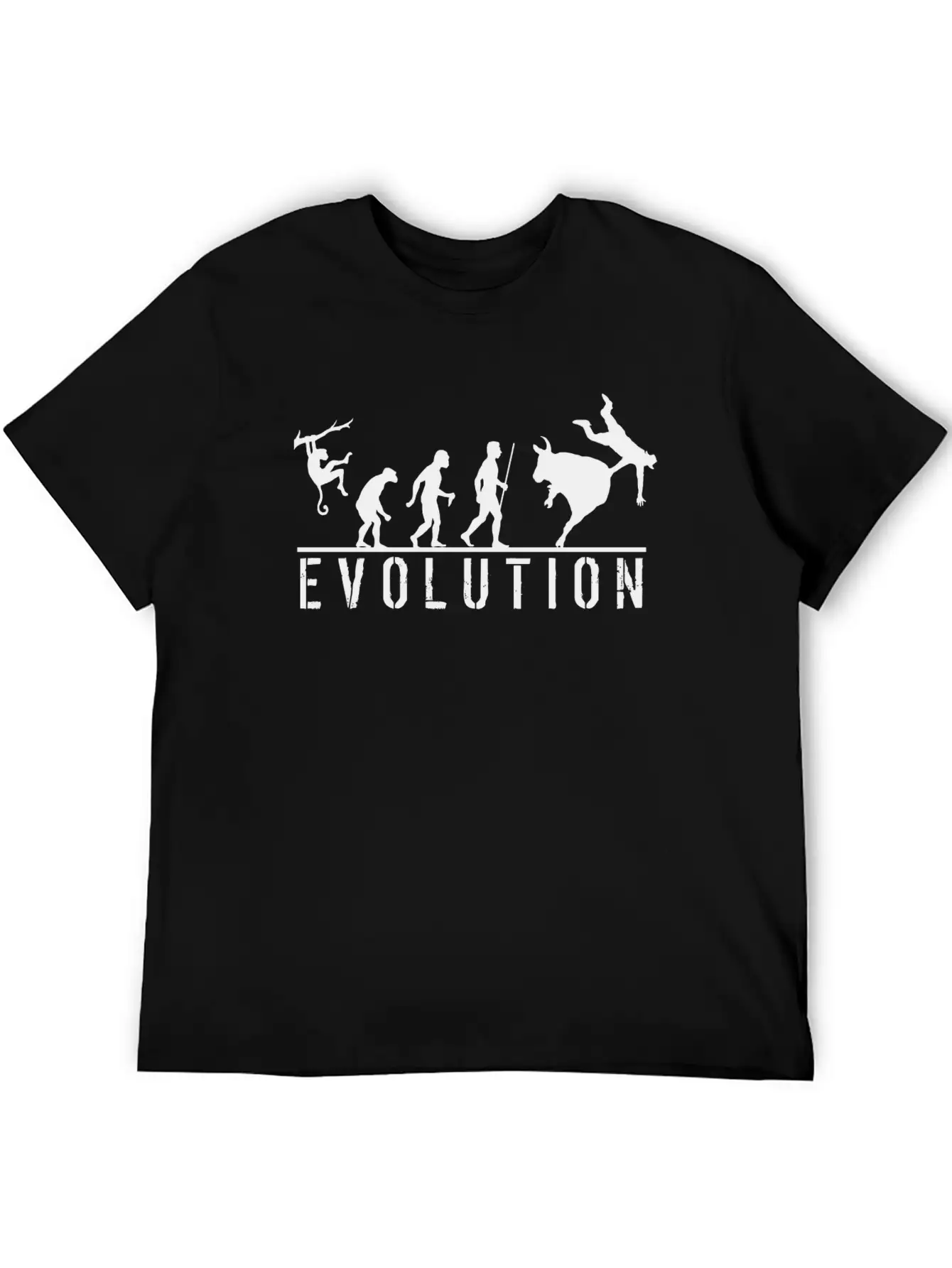 Bull Riding Evolution Comfortable Minimalist Graphic Tee – Summer Style Essential