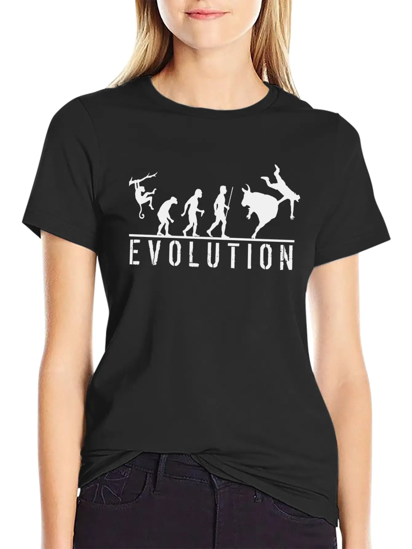 Bull Riding Evolution Comfortable Minimalist Graphic Tee – Summer Style Essential