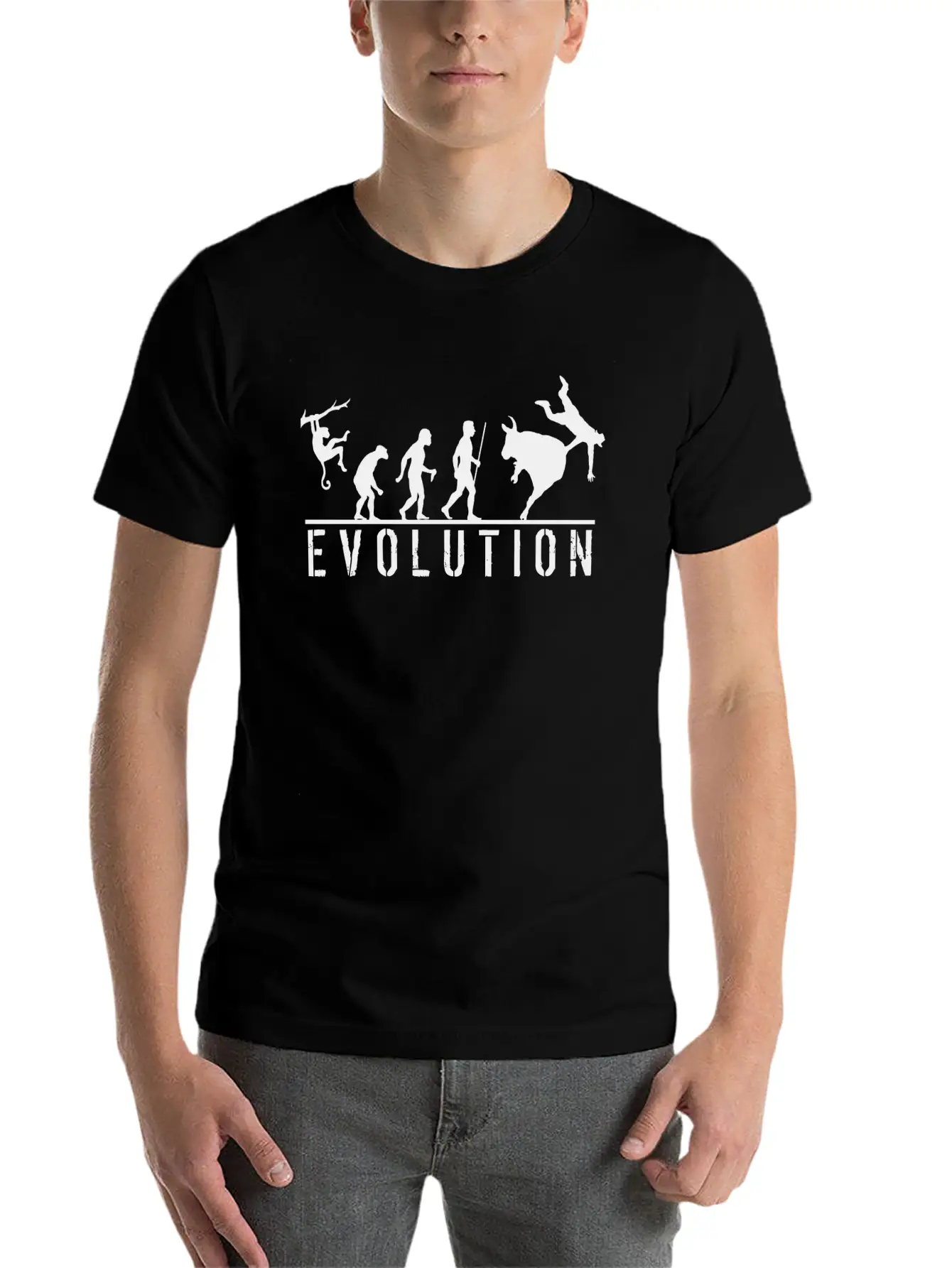 Bull Riding Evolution Comfortable Minimalist Graphic Tee – Summer Style Essential