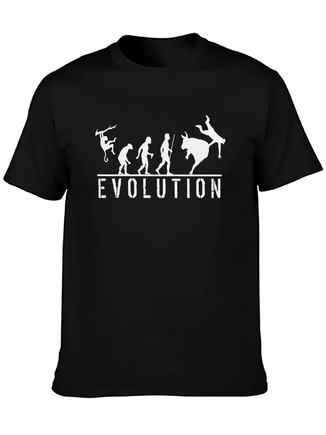 Bull Riding Evolution Comfortable Minimalist Graphic Tee – Summer Style Essential