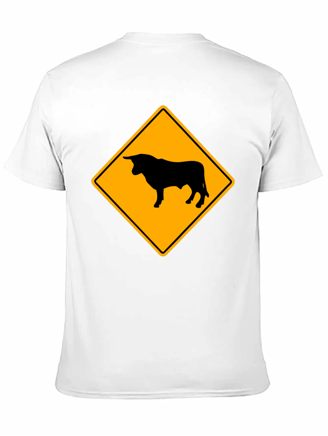 Bull Road Sign Essential Unisex Summer Tee – Soft Cotton Casual Fit