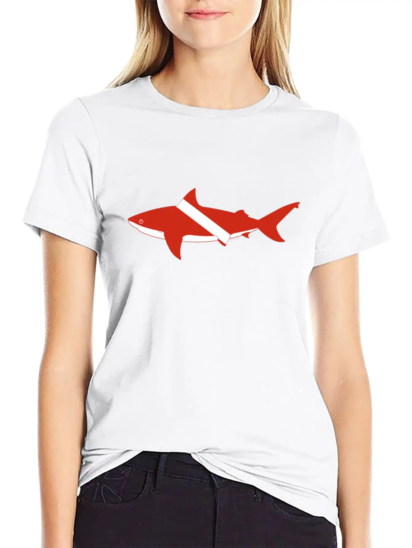 Bull Shark Dive Flag Product Scuba Diver Down Basic Graphic T-Shirt – Daily Comfort In Soft Cotton