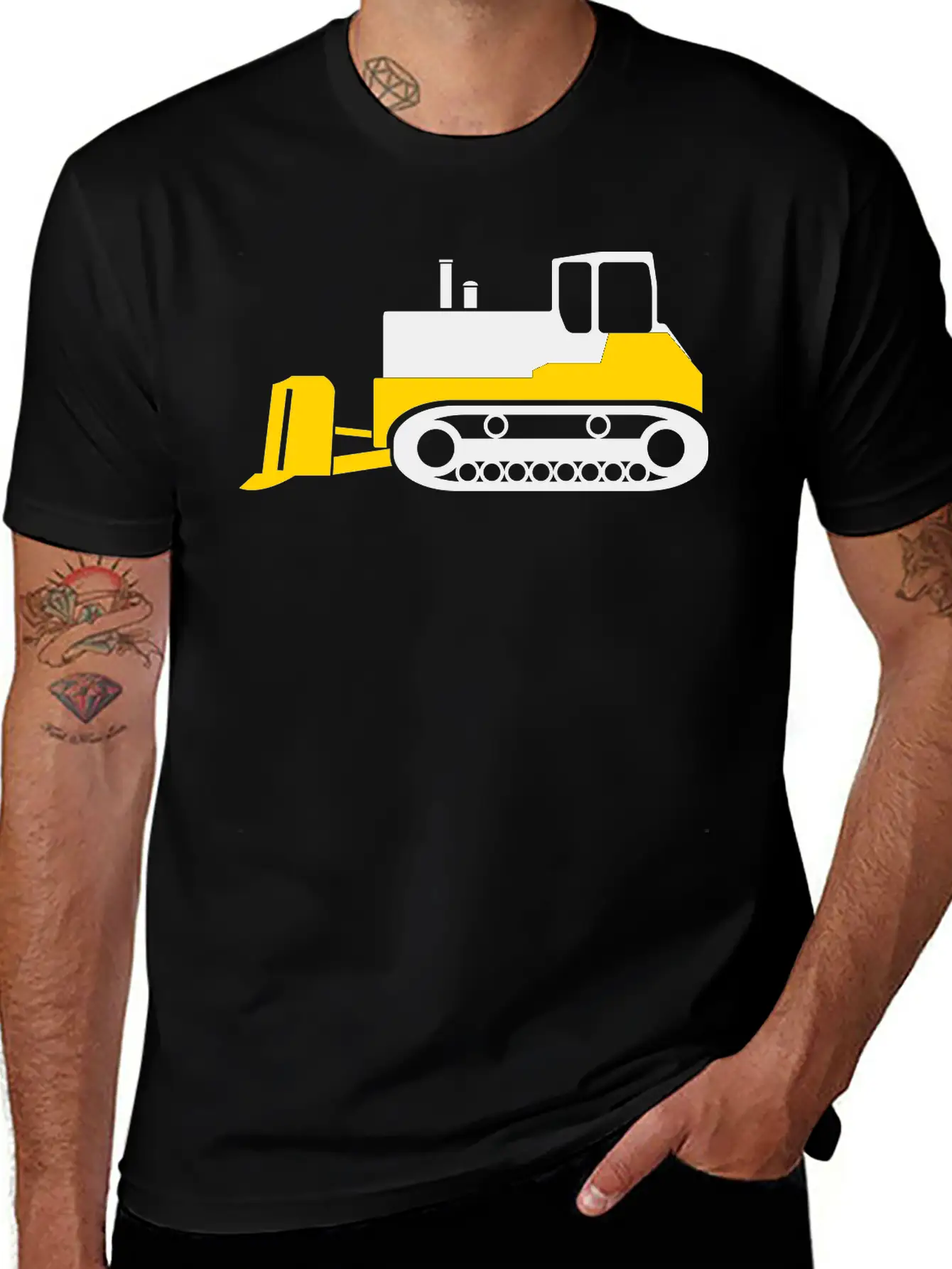 Bulldozer Unisex Short Sleeve Soft Cotton T-Shirt – Casual Everyday Wear