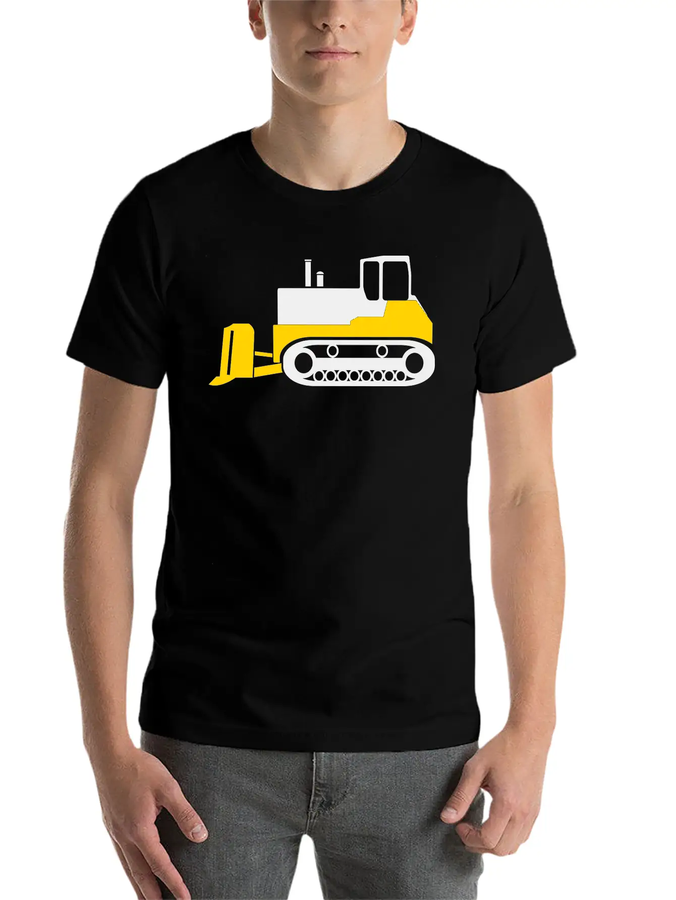 Bulldozer Unisex Short Sleeve Soft Cotton T-Shirt – Casual Everyday Wear