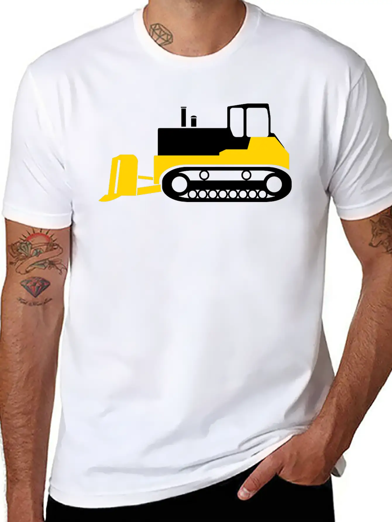 Bulldozer Unisex Short Sleeve Soft Cotton T-Shirt – Casual Everyday Wear