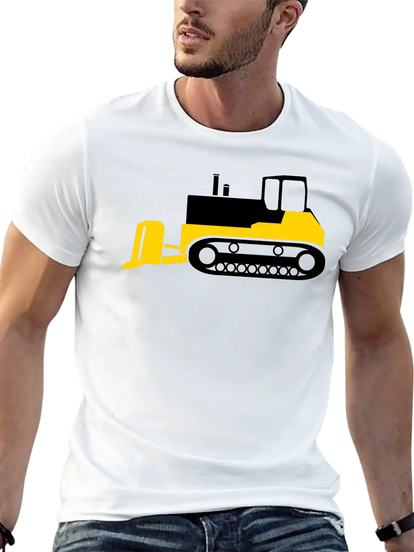Bulldozer Unisex Short Sleeve Soft Cotton T-Shirt – Casual Everyday Wear