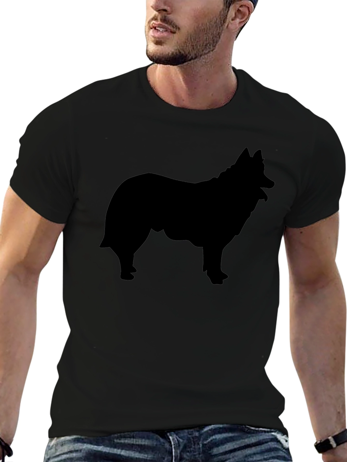 Dog Silhouette Black T-Shirt