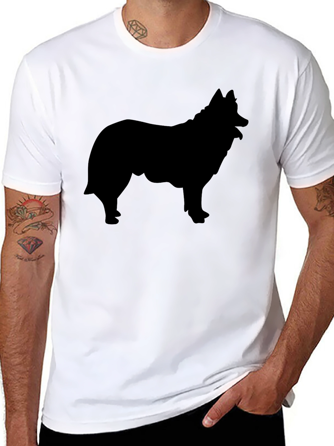 Dog Silhouette Black T-Shirt