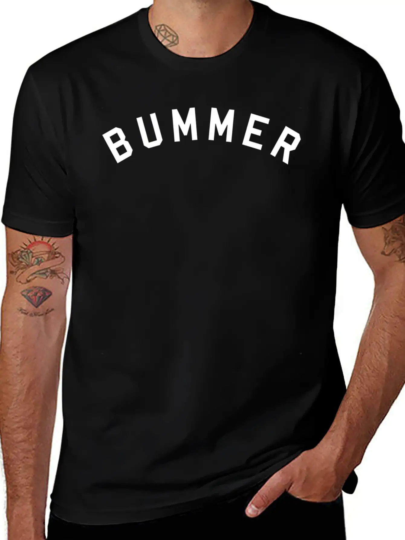 Bummer Word Only - Unisex Short Sleeve Soft Cotton T-Shirt – Casual Everyday Wear