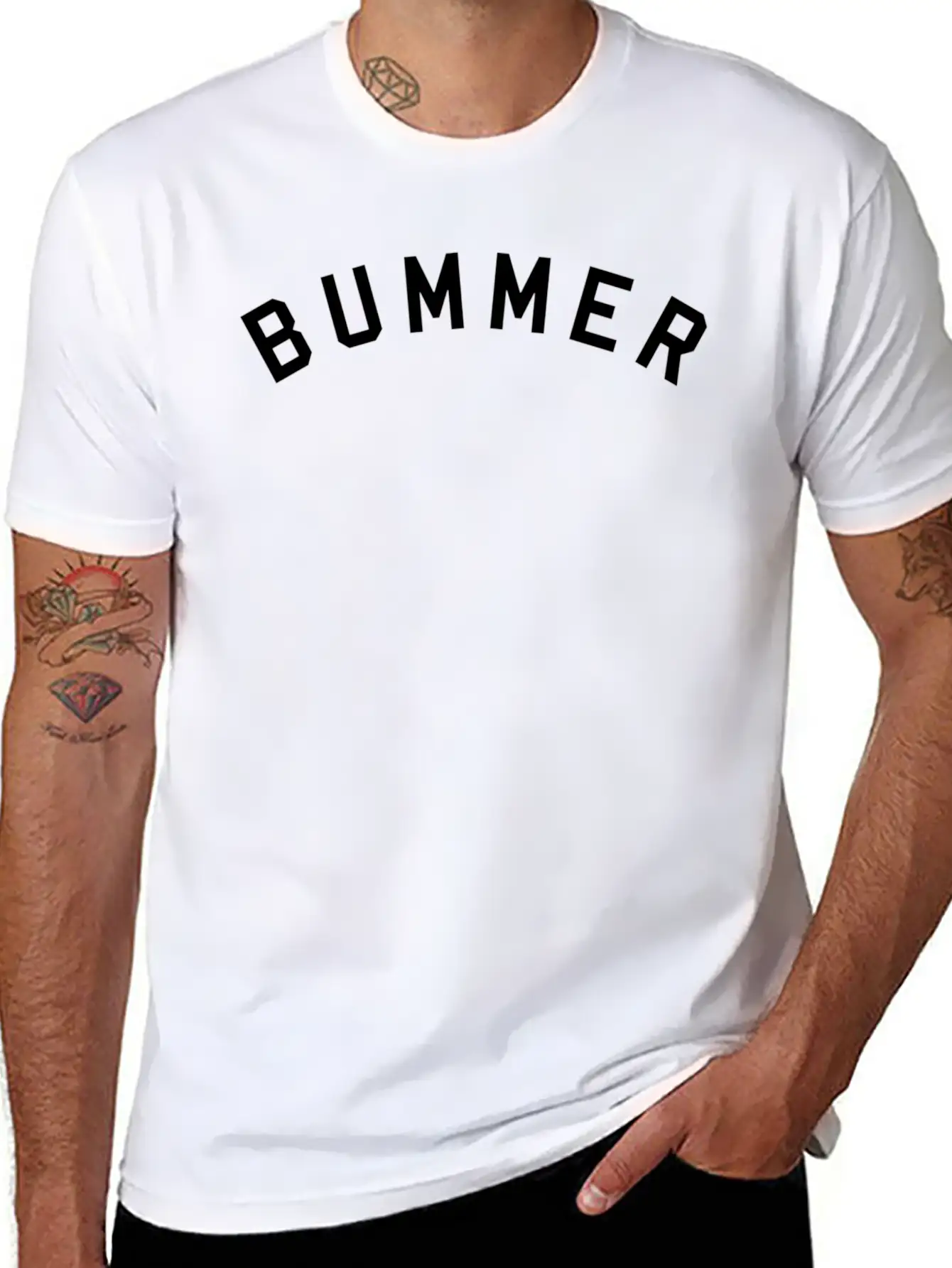 Bummer Word Only - Unisex Short Sleeve Soft Cotton T-Shirt – Casual Everyday Wear