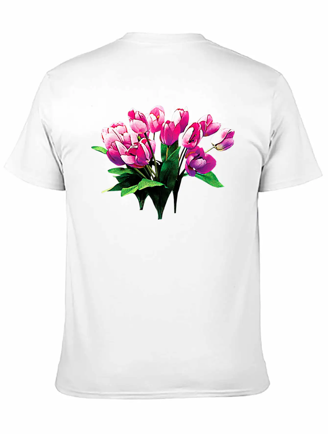 Bunch Of Pink Tulips Timeless Short Sleeve Tee – Comfy And Minimalist Design